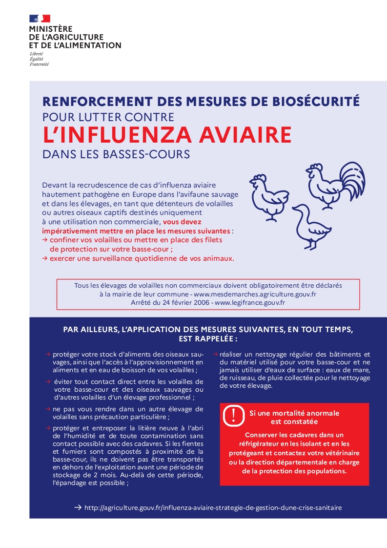 Avis concernant la "grippe" aviaire