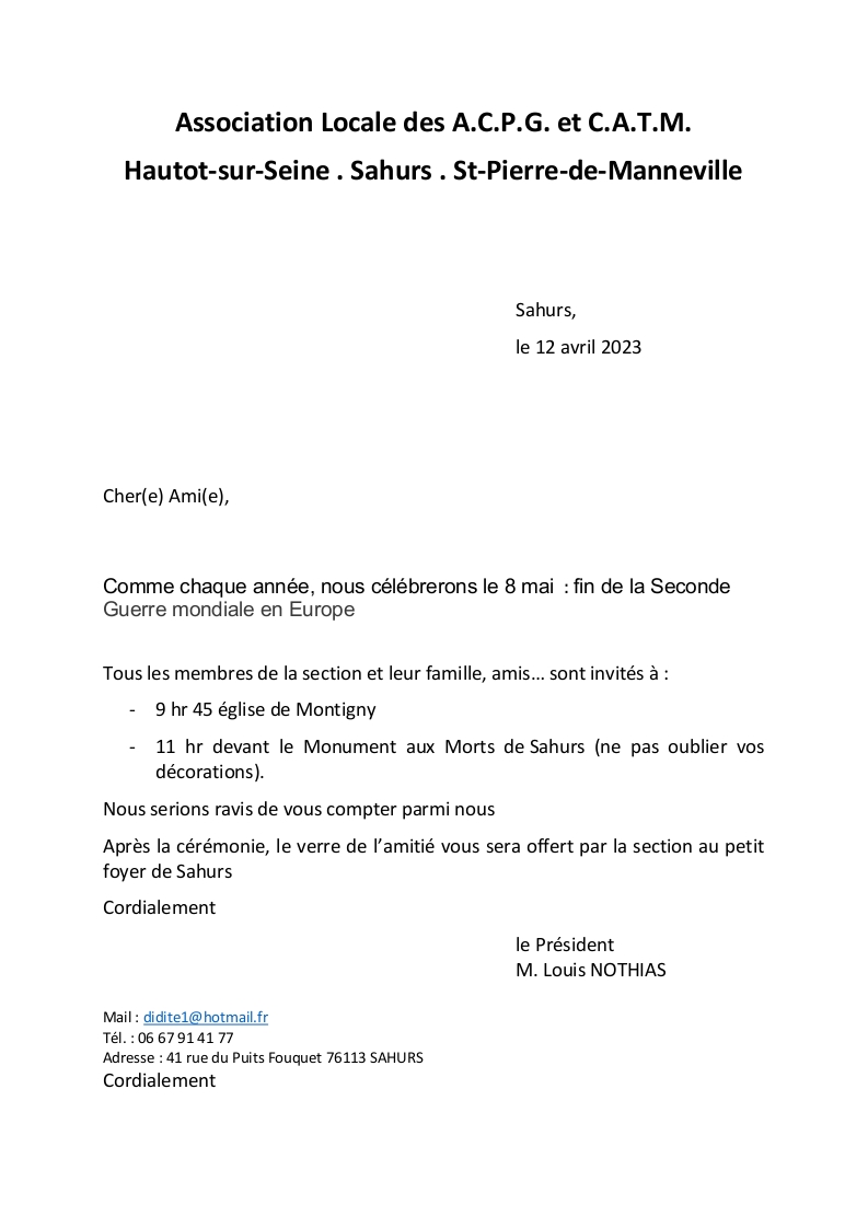 Hommage aux morts de la 2ème Guerre Mondiale